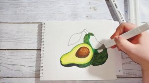 Как нарисовать авокадо маркерами. Пошаговый урок рисования для начинающих