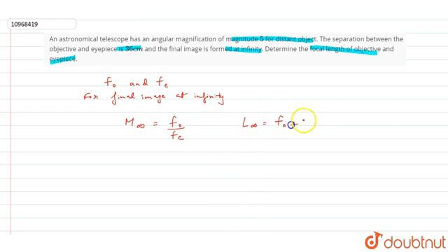 An astronomical telescope has an angular magnification of magnitude `5` for distant смотреть онлайн