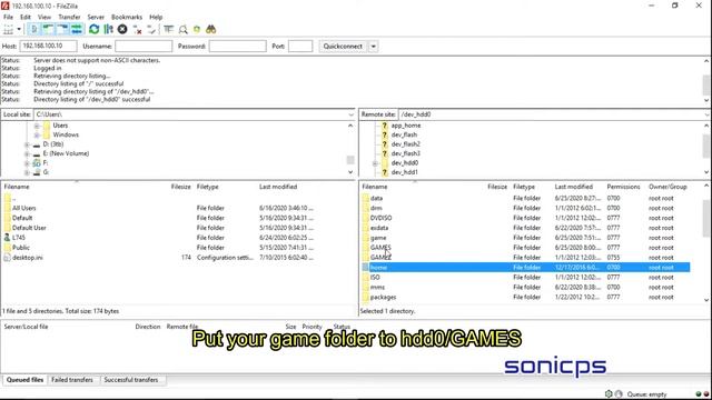 Easy transfer file game folder on PS3 HFW and CFW with ftp filezilla смотреть онлайн