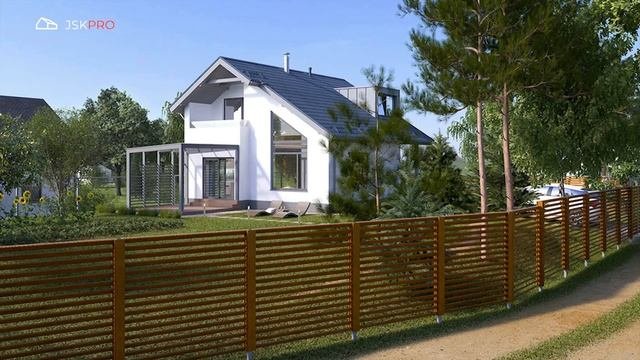 Дом с террасой и панорамными окнами. Проект современного дома. Клип. Крутой дом! #Shorts