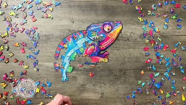 Unidragon - Iridescent Chameleon Wooden Puzzle Timelapse смотреть онлайн