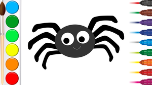 Рисую милого паучка с ребёнком. Рисование для детей