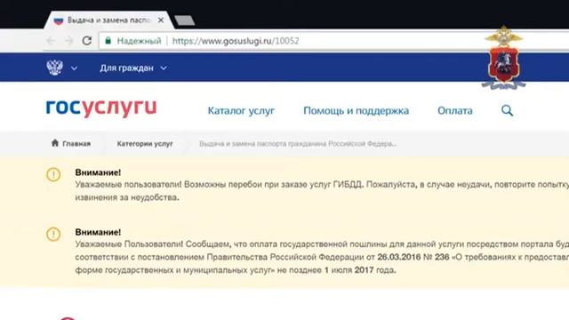 Выдача и замена паспорта гражданина Российской Федерации через портал государственных услуг смотреть онлайн
