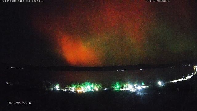 Северное сияние в Челябинской области. Timelapse