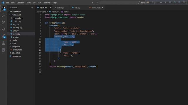 13. Django Bangla Tutorial | Using Django Template for Loop on Django Framework.