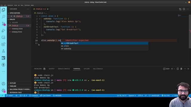 AM Coder - Creating Chainable Object Methods in Javascript (understanding method chaining)
