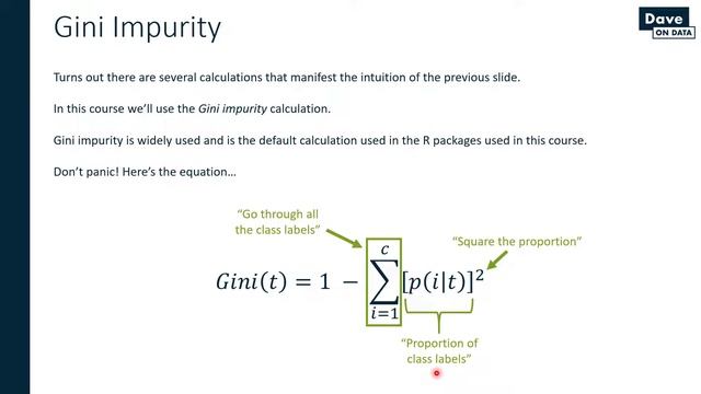 Introduction to Machine Learning With R - Gini Impurity