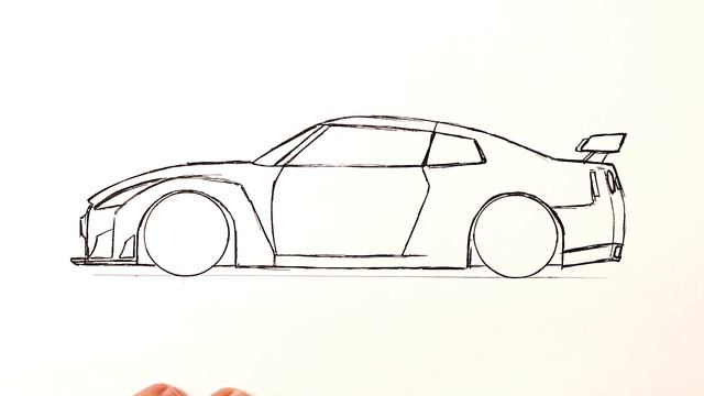 Как нарисовать Ниссан ГТР смотреть онлайн