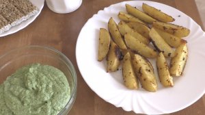 Картошка запечённая c соусом из тофу на обед. Веганский марафон. День 7