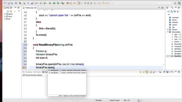 C++ Reading / Write Binary File
