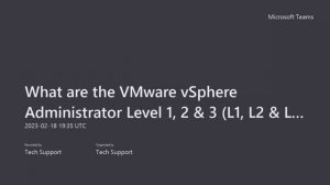 What are the VMware vSphere Administrator Level 1, 2 & 3 (L1, L2 & L3) Activities?