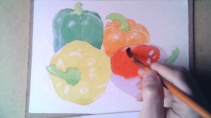 Как нарисовать перец акварелью