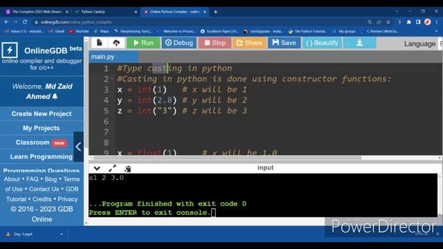 Day 1 Datatypes-Type casting-Basic Syntax of Python #codewithzaid