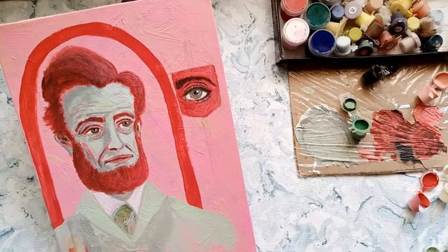 How to Draw Abraham Lincoln.Drawing Abraham Lincoln.ПОРТРЕТ АКРИЛОМ.Рисуем портрет Авраама Линкольн