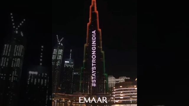 #StayStrongIndia | Indian Flag on Burj Khalifa | Covid 19 | Stay Strong India | Dubai Vibe XPLOR