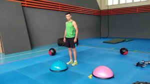 Базовые упражнения с полусферой. Запрыгивания с приседом