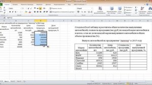 Расчет электронной таблицы в Excel