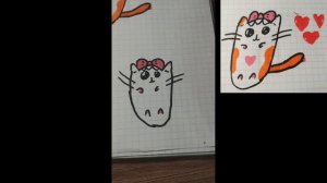 Как нарисовать кошку милату на день рождения маме