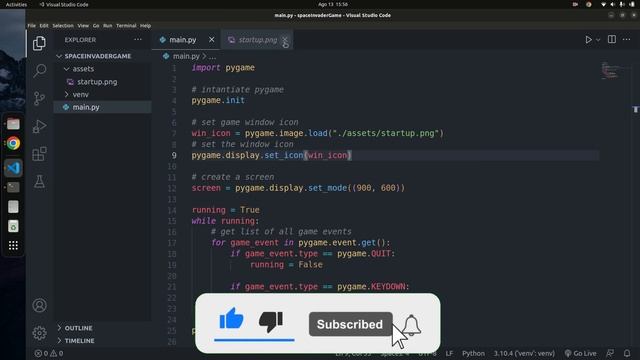Pygame For Beginners | Adding Background Image #2