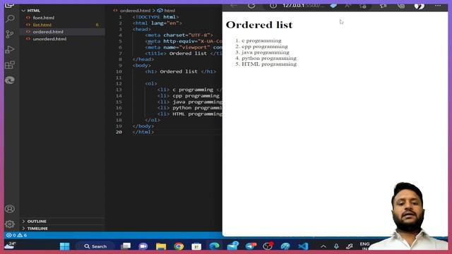 24. Ordered list in html in Hindi | What is ordered list in HTML? How to use ordered list in html? смотреть онлайн