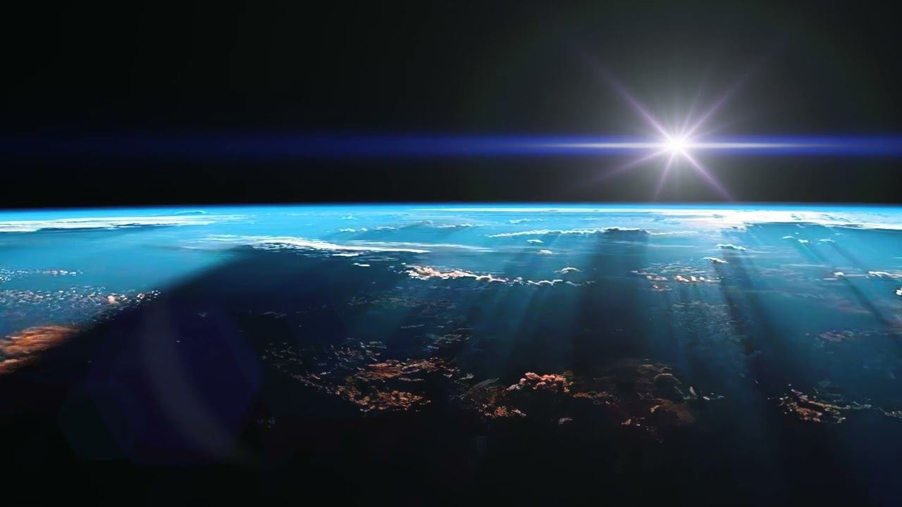 Закат Солнца, вид из космоса смотреть онлайн