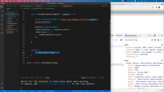 Displaying Movie Details - React JS for the Absolute Beginner