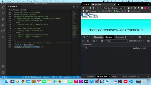 Type conversion and coercion in javascript||Javascript Course For Beginners In Hindi#javascript смотреть онлайн