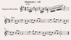 М.Красев "Маленькой ёлочке" видео-минусовка и ноты для флейты (блокфлейты), темп 60