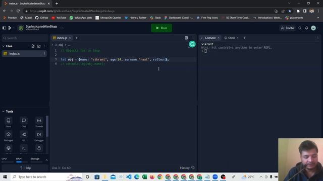 Lecture 7: Objects and for in loop in JavaScript