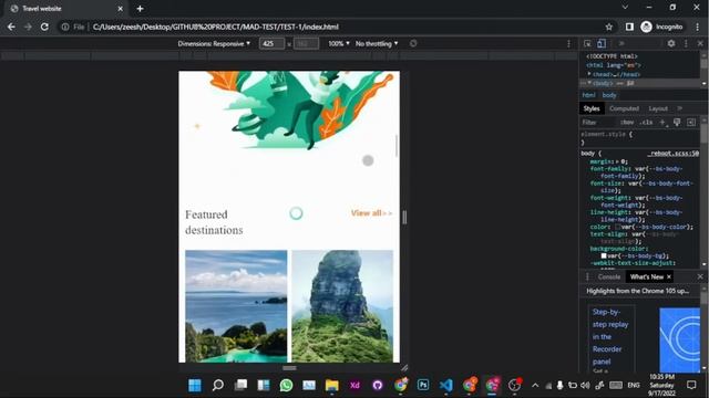 traveling Responsive website design using HTML | CSS |  BOOTSTRAP 5