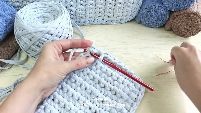 Корзина из трикотажной пряжи для хранения полотенец / Распаковка ТДекор