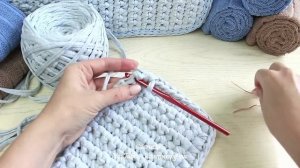 Корзина из трикотажной пряжи для хранения полотенец / Распаковка ТДекор