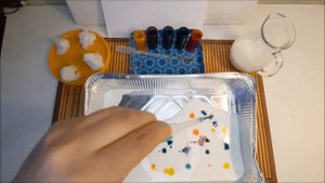 Рисование по сливкам. Работа изостудии "Умелые ручки"