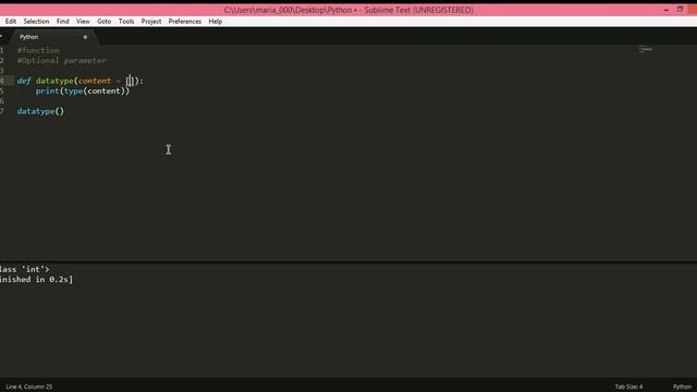 Python for intermediates(Optional parameters)