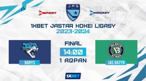 БАРЫС - ЖАС БАТЫР 01.04.24 🏒 1xBet - JASTAR HOKEI LIGASY 2024