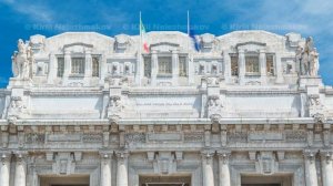 Top of Milano Centrale timelapse in Piazza Duca d'Aosta is the main railway station of the city of