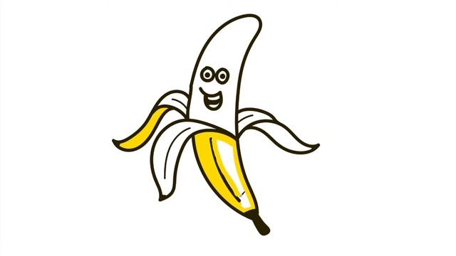 Как нарисовать БАНАН / Раскраска БАНАН / How to draw a BANANA / BANANA coloring / Краски Раскраски