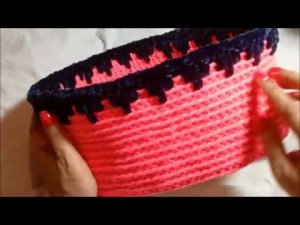 Вязаная корзинка   шкатулка крючком