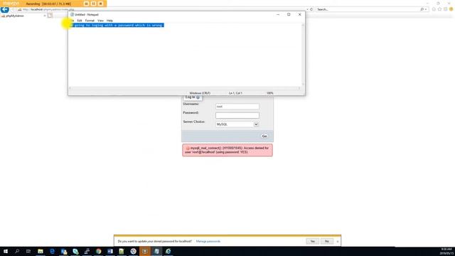 Warning: Mysqli_connect(): (HY000/1045): Access Denied For User 'username'@'localhost' (using Passw