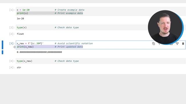 Suppress Scientific Notation when Printing Float Values in Python (Example) | Display Entire Number