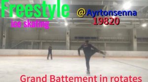 Freestyle ice skating. Grand Battement in rotates. Гранд Батман с петли вперед во вращении