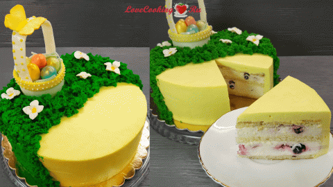 Пасхальный ТОРТ - бисквитные коржи с шоколадным крем-муссом и смородиной | LoveCookingRu