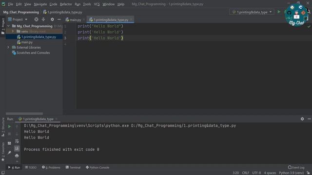 Python ( Myanmar ) : 2 .1.  Printing & Datatype