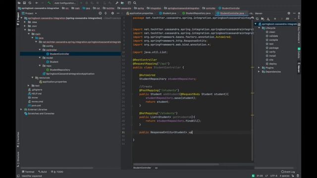 Spring Boot and Cassandra Example with Docker Compose #springboot #cassandra #java