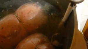 Колбаса ХАЛЯЛЬ - домашняя. Часть 2. Приготовление домашней Колбасы  Вареная домашняя колбаса.