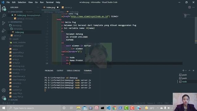 #34. Daftar Tag dalam Pug Node.js