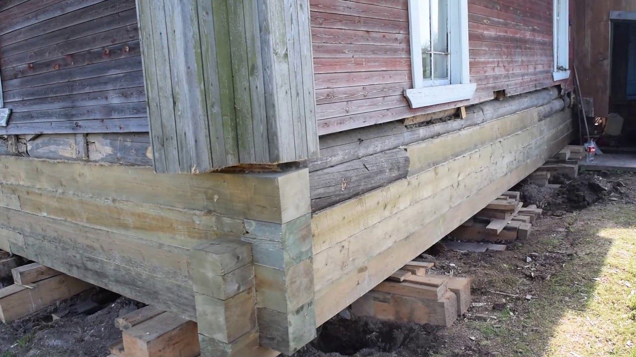 Подъем дома. На плиты. Архангельская область.