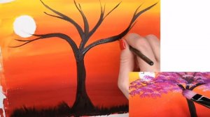 Пейзаж гуашью за 10 минут / для начинающих