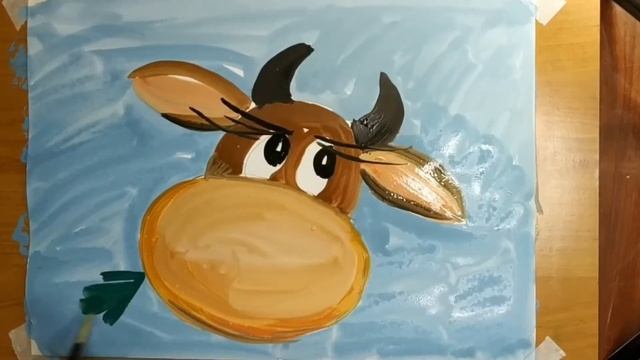 Мастер-класс по рисованию «Новогодний бычок» смотреть онлайн