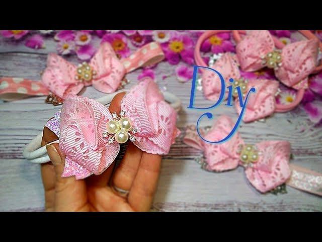 #Diy  повязочка для малышки  за 9 минут ⏱️ЗАСЕКАЙТЕ , Канзаши   Поделки своими руками